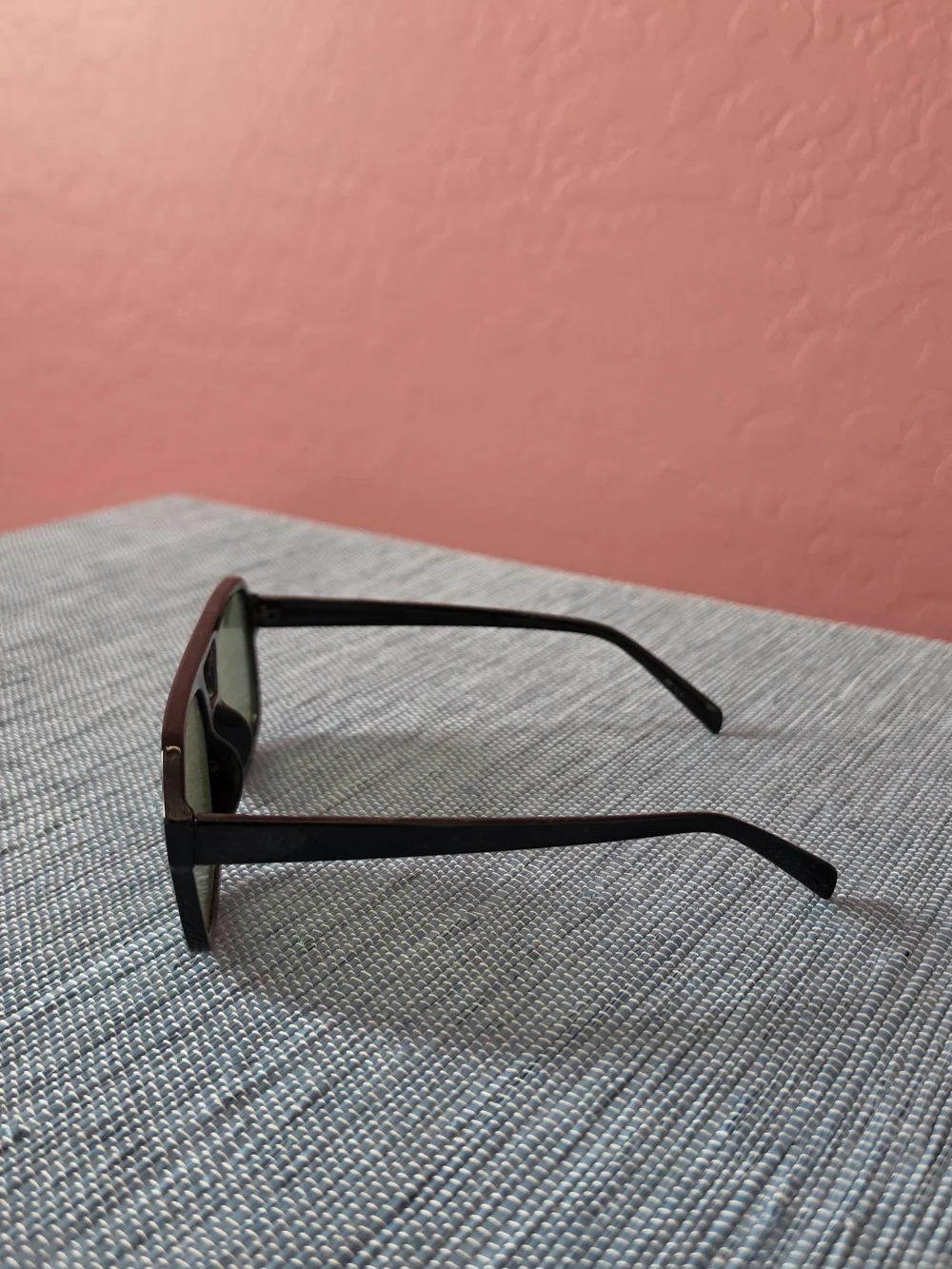 Black Frame Sunglasses with Green Lenses - Men's Grooming Accessory
